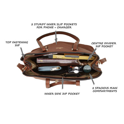 Lavie Yalta Women's Handbag (Tan) YALTA LG SATCHEL 