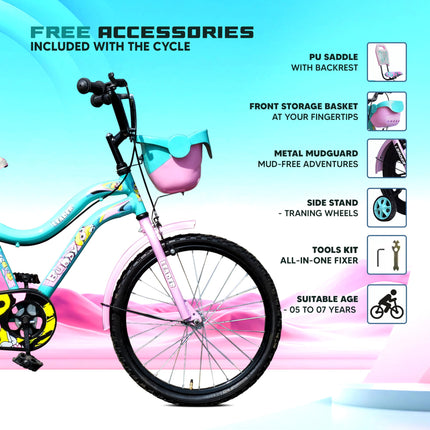 Leader Buddy 16T Sea Green/Light Pink Colour Cycle for Kids/Age Group 5-8 Years 