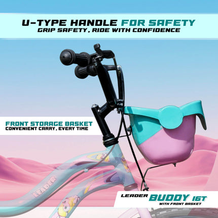 Leader Buddy 16T Sea Green/Light Pink Colour Cycle for Kids/Age Group 5-8 Years 