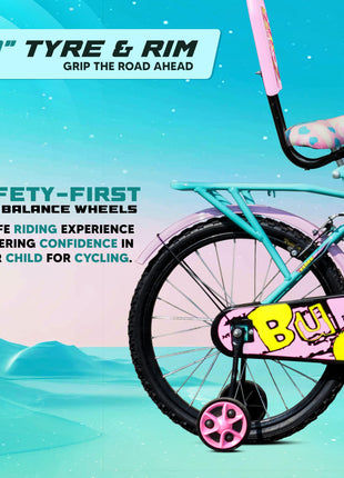 Leader Buddy 20T Kids Cycle for 5 to 9 Years Suitable for Boy and Girl Both - Sea Green/Light Pink 