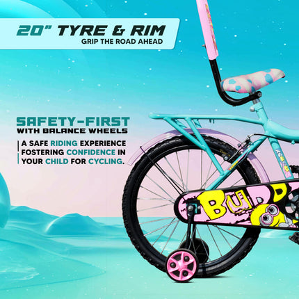 Leader Buddy 20T Kids Cycle for 5 to 9 Years Suitable for Boy and Girl Both - Sea Green/Light Pink 