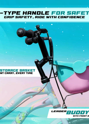 Leader Buddy 20T Kids Cycle for 5 to 9 Years Suitable for Boy and Girl Both - Sea Green/Light Pink 