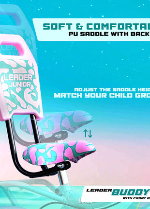 Leader Buddy 20T Kids Cycle for 5 to 9 Years Suitable for Boy and Girl Both - Sea Green/Light Pink 