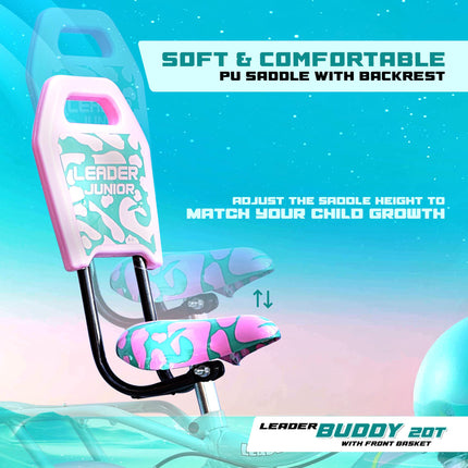 Leader Buddy 20T Kids Cycle for 5 to 9 Years Suitable for Boy and Girl Both - Sea Green/Light Pink 