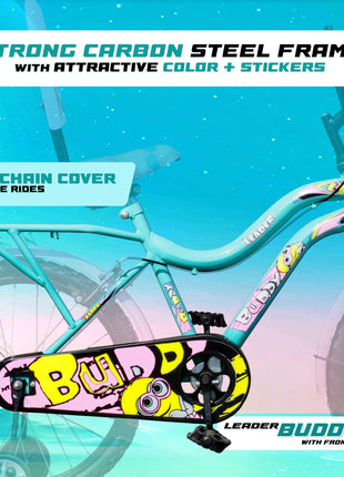 Leader Buddy 20T Kids Cycle for 5 to 9 Years Suitable for Boy and Girl Both - Sea Green/Light Pink 