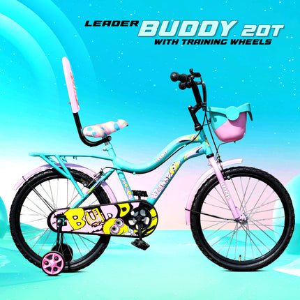 Leader Buddy 20T Kids Cycle for 5 to 9 Years Suitable for Boy and Girl Both - Sea Green/Light Pink 