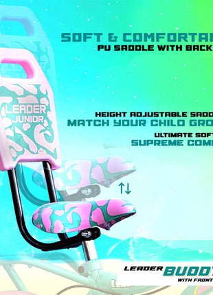 Leader Buddy Kids Cycle 14T with Training Wheels (SEMI-Assembled) for Boys and Girls Ideal for Age Group 2-5 Years | Frame: 8 Inches (14T, Sea Green_Light Pink) 