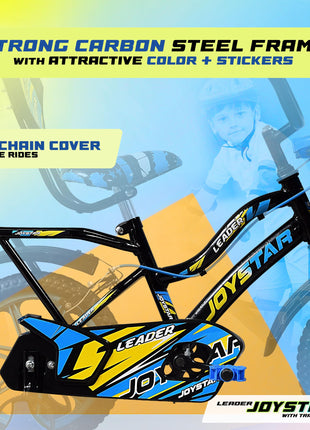 Leader JoyStar Cycle for Kids | Bicycle for Kids with Training Wheels | Comfortable Seat, Backrest & Front Storage| Kids Cycle for 2-5 Years Boys & Girls | Frame: 8 Inches (14T, Blue) 