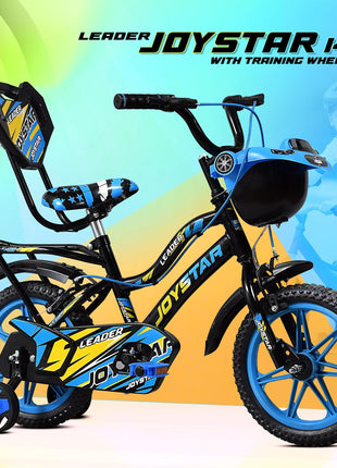 Leader JoyStar Cycle for Kids | Bicycle for Kids with Training Wheels | Comfortable Seat, Backrest & Front Storage| Kids Cycle for 2-5 Years Boys & Girls | Frame: 8 Inches (14T, Blue) 
