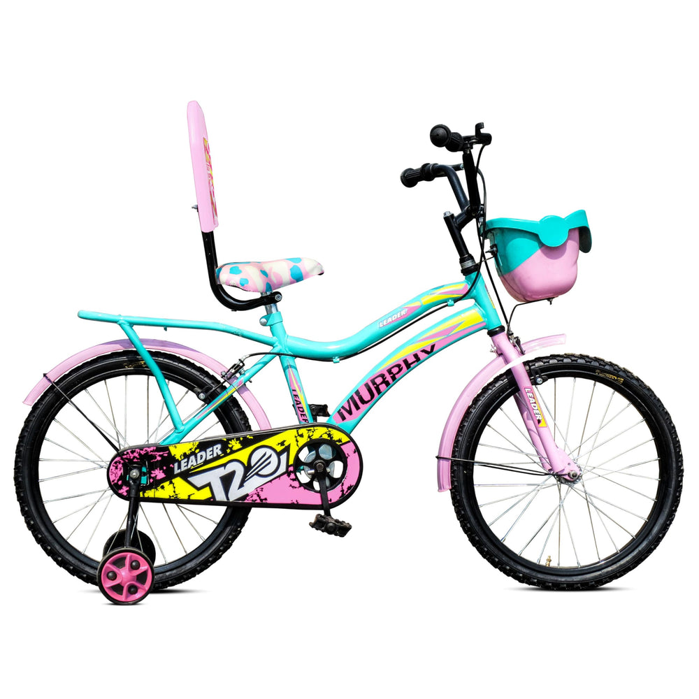 Leader Kids Children, Boys, Girls 20T Road Bike , 20 Inches Steel Frame , Single Speed Cycle For 7-10 Years , Sea Green & Light Pink, Rigid