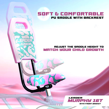 Leader Murphy 16T Sea Green/Light Pink Colour Cycle for Kids - Age Group 5 to 8 Years 