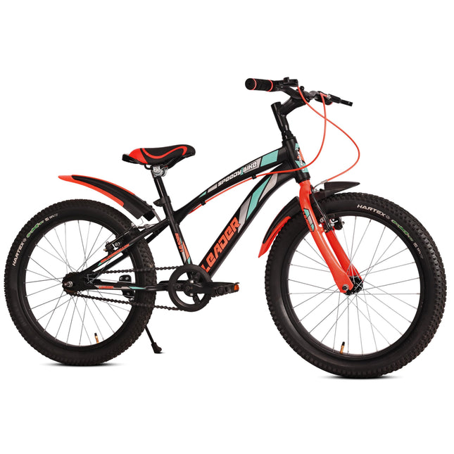 Leader Speedy Bike 20T Kids Cycle for Age 6 to 9 Years (Black/Orange) | Frame Size 12" | Unisex Cycle 