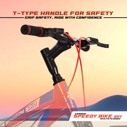 Leader Speedy Bike 20T Single Speed Kids Cycle with Front Suspension & Front Disc Brake Ideal for 7-10 Years Age 