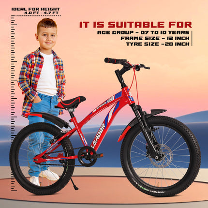 Leader Speedy Bike 20T Single Speed Kids Cycle with Front Suspension & Front Disc Brake Ideal for 7-10 Years Age 