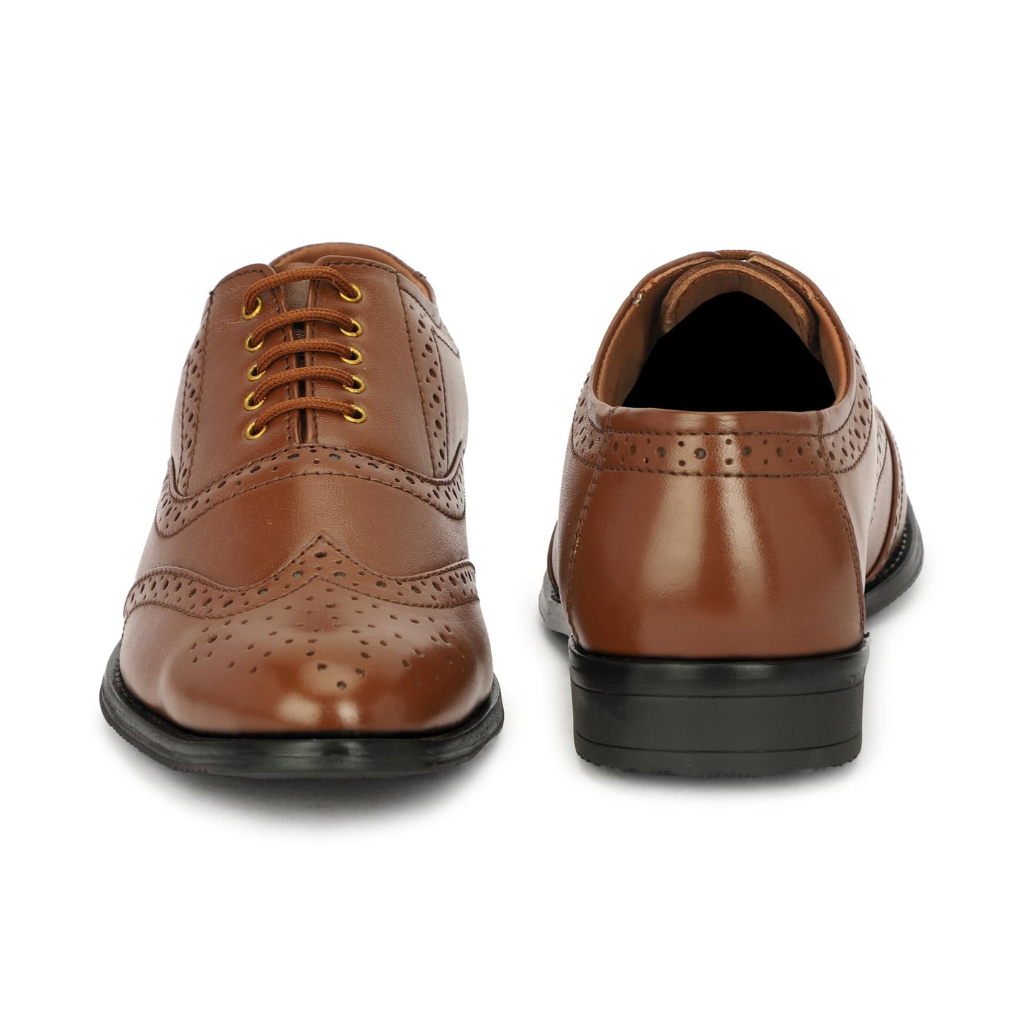 Leatherful Genuine Leather Brogue Shoes for Men | TPR Sole & Nappa Leather Lining | Classic Dress Footwear (TAN, UK Footwear Size System, Adult, Men, Numeric, Medium, 7) 