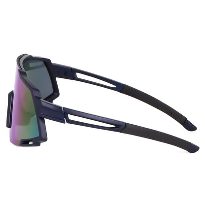 Legend Eyewear Sports Rectangular Shape Non-Polarized Sunglasses For Men-Women Youth Ipl Cricket Baseball Fishing Cycling Running Golf Motorcycle Mountain Bike Tac Glasses (Blue), Large 