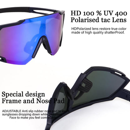 Legend Eyewear Sports Rectangular Shape Non-Polarized Sunglasses For Men-Women Youth Ipl Cricket Baseball Fishing Cycling Running Golf Motorcycle Mountain Bike Tac Glasses (Blue), Large 