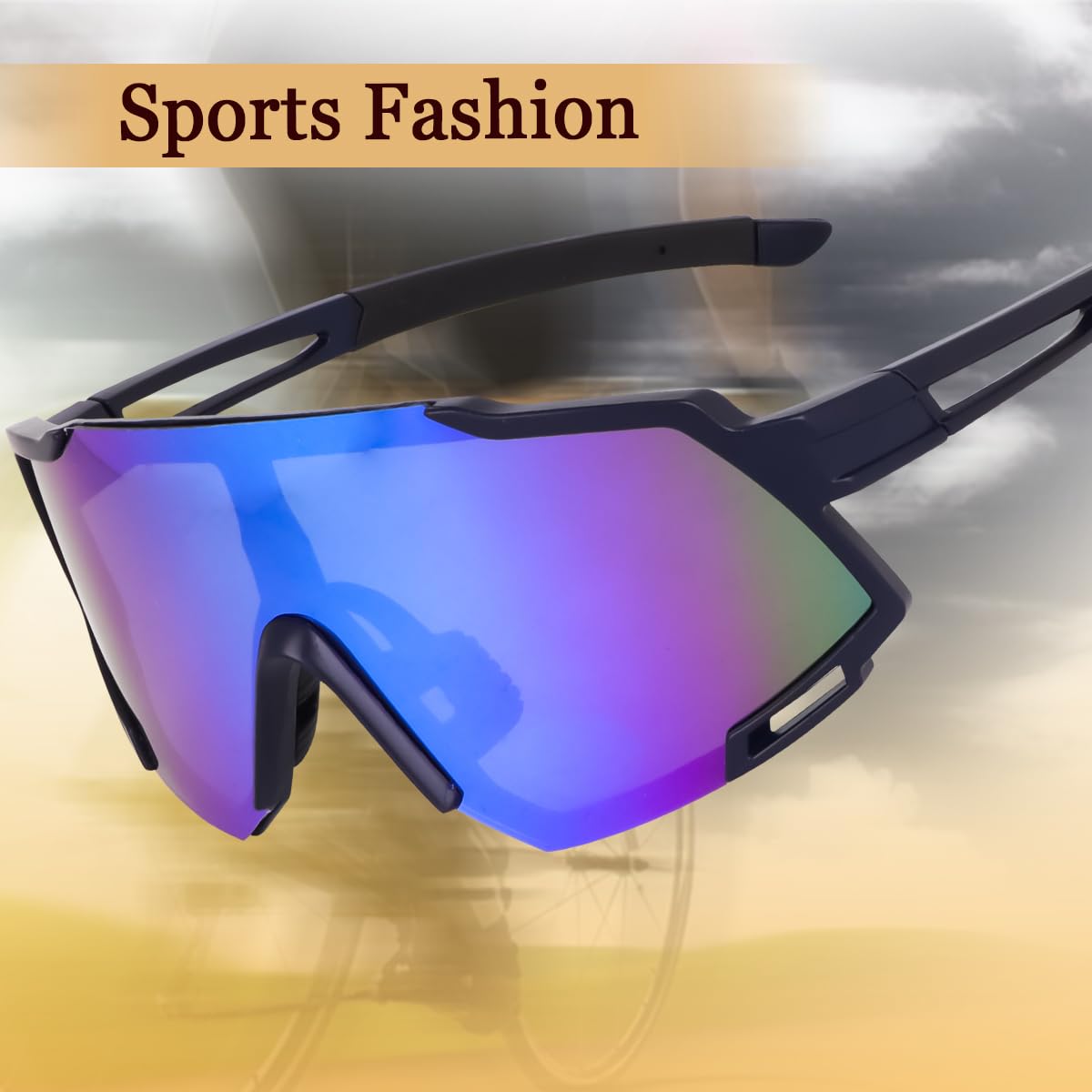 Legend Eyewear Sports Rectangular Shape Non-Polarized Sunglasses For Men-Women Youth Ipl Cricket Baseball Fishing Cycling Running Golf Motorcycle Mountain Bike Tac Glasses (Blue), Large 