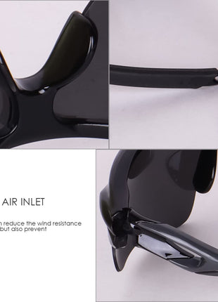 Legend Eyewear Sports Sunglasses for Men Women Youth Cricket Baseball Fishing Cycling Running Golf Motorcycle Tac Glasses UV400 (Grey Black) 