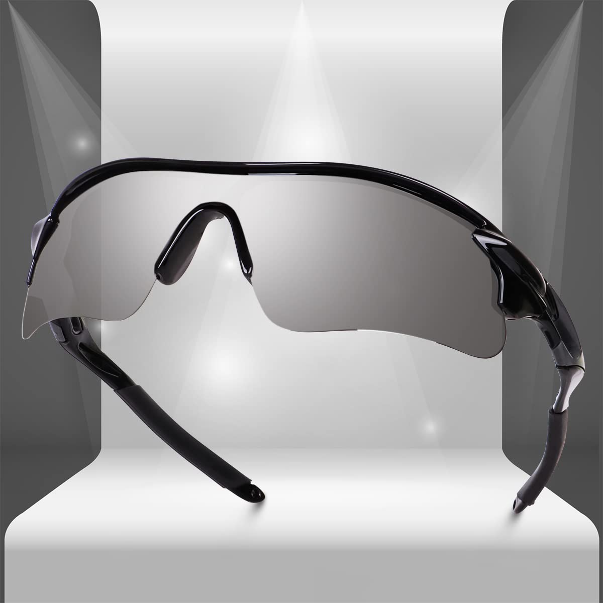 Legend Eyewear Sports Sunglasses for Men Women Youth Cricket Baseball Fishing Cycling Running Golf Motorcycle Tac Glasses UV400 (Grey Black) 