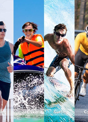 Legend Eyewear Sports Sunglasses for Men Women Youth Cricket Baseball Fishing Cycling Running Golf Motorcycle Tac Glasses UV400 (Grey Black) 