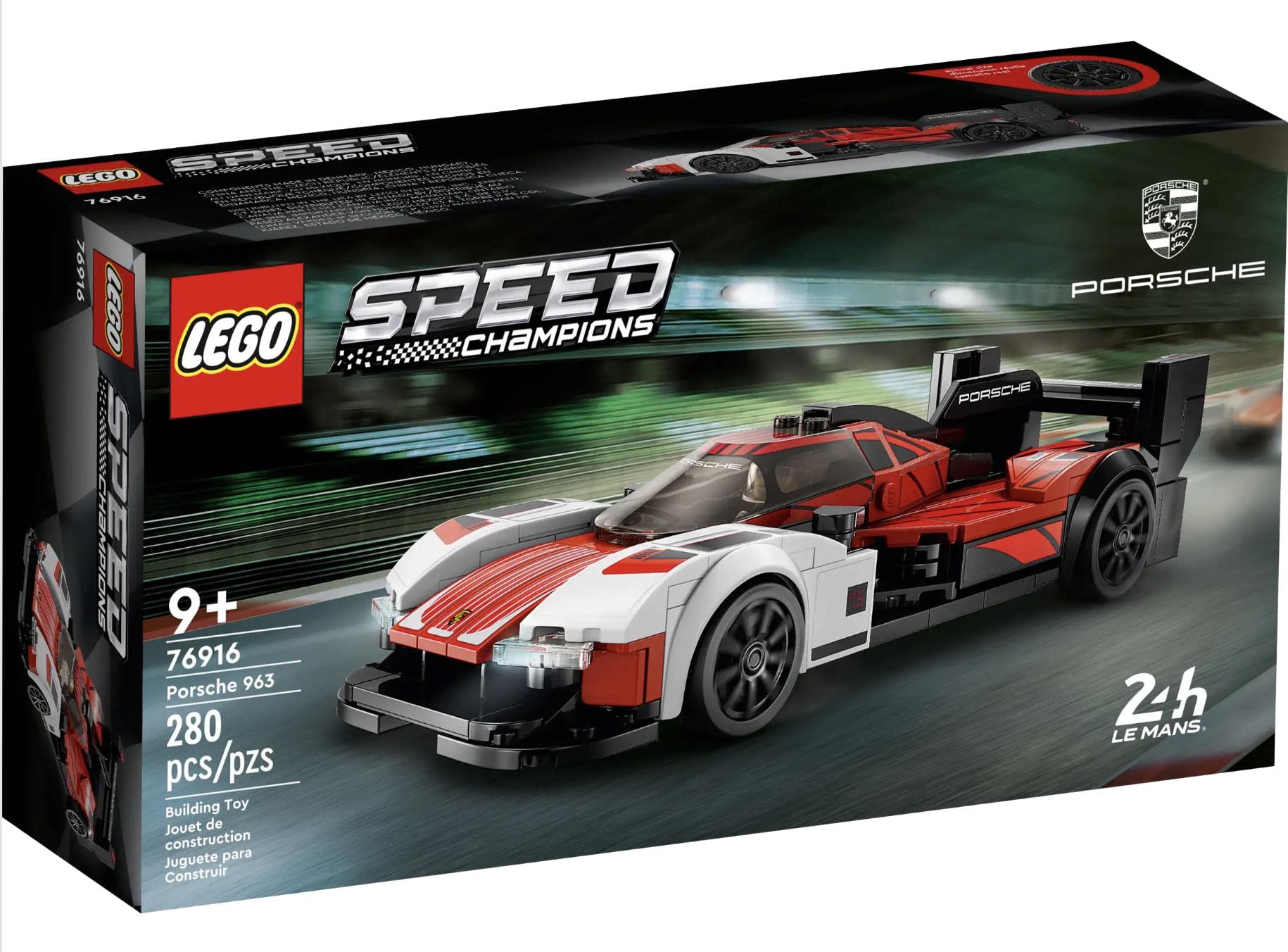 Lego Speed Champion Porsche 963 76916 Building Toy Set (280 Pieces) 