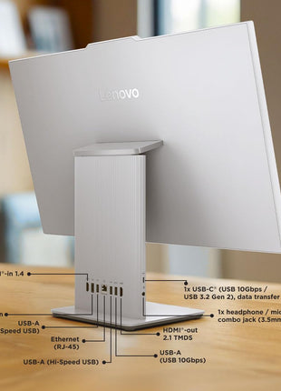 Lenovo IdeaCentre AIO Intel i5-13420H 23.8" FHD 3-Side Edgeless All-in-One Desktop (16GB/512GB SSD/Win11/Office 21/3Wx2 Woofer/Alexa/5.0MP + IR Camera/Wireless Keyboard & Mouse), F0HN003WIN 