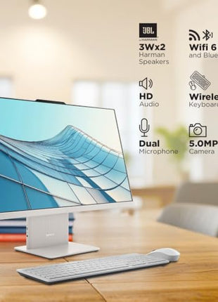 Lenovo IdeaCentre AIO Intel i5-13420H 23.8" FHD 3-Side Edgeless All-in-One Desktop (16GB/512GB SSD/Win11/Office 21/3Wx2 Woofer/Alexa/5.0MP + IR Camera/Wireless Keyboard & Mouse), F0HN003WIN 