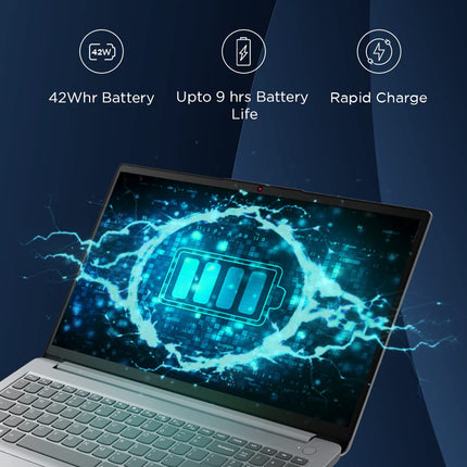Lenovo IdeaPad 1 AMD Ryzen 5 5500U 15.6" HD Thin and Light Laptop (8GB RAM/512GB SSD/Windows 11 Home/Office Home 2024/1 Year ADP Free/Grey/1.6Kg), 82R4011MIN 
