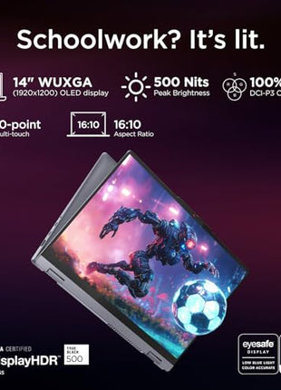 Lenovo IdeaPad 5 2-in-1 AMD Ryzen AI 7 350 (24GB RAM/1TB SSD/14 (35.5cm)/WUXGA OLED/Windows 11 AI Now/Copilot+PC/Office Home 2024/Digital Pen 2/Grey/1.5Kg), 83KT000LIN Convertible Laptop 