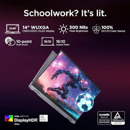 Lenovo IdeaPad 5 2-in-1 AMD Ryzen AI 7 350 (24GB RAM/1TB SSD/14 (35.5cm)/WUXGA OLED/Windows 11 AI Now/Copilot+PC/Office Home 2024/Digital Pen 2/Grey/1.5Kg), 83KT000LIN Convertible Laptop 