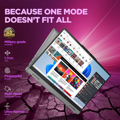 Lenovo Smartchoice Ideapad 5 2-in-1 13th Gen Intel Core i5-13420H (16GB RAM/512GB SSD/Windows 11/Office Home 2024/WUXGA IPS/14 (35.5cm)/Touchscreen 2-in-1/3Mon.Game Pass/Grey/1.6kg), 83KX0059IN Laptop 