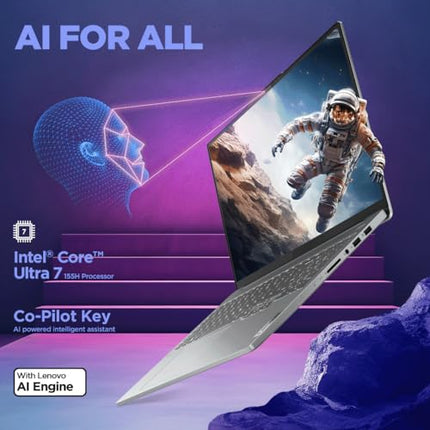 Lenovo IdeaPad Pro 5 Intel Core Ultra 7 155H Built-in AI 16" (40.6cm) 2K OLED 400Nits 120Hz Laptop (16GB/1TB SSD/NVIDIA RTX 3050 6GB/Win11/MSO 21/FHD+IR Camera/1Yr ADP Free/Grey/1.9Kg), 83D4002NIN 