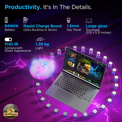 Lenovo IdeaPad Pro 5 Intel Core Ultra 9 285H (32GB RAM/1TB SSD/14 inch (36.83cm)/2.8K OLED/AI PC/Windows 11/Office Home 2024 AI Now/1Yr ADP Free/3 Mon. Game Pass/Grey/1.4Kg), 83JK000AIN 