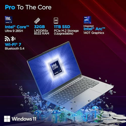 Lenovo IdeaPad Pro 5 Intel Core Ultra 9 285H (32GB RAM/1TB SSD/14 inch (36.83cm)/2.8K OLED/AI PC/Windows 11/Office Home 2024 AI Now/1Yr ADP Free/3 Mon. Game Pass/Grey/1.4Kg), 83JK000AIN 