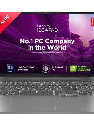 Lenovo IdeaPad Pro 5 Intel Core Ultra 7 155H Built-in AI 16" (40.6cm) 2K OLED 400Nits 120Hz Laptop (16GB/1TB SSD/NVIDIA RTX 3050 6GB/Win11/MSO 21/FHD+IR Camera/1Yr ADP Free/Grey/1.9Kg), 83D4002NIN 