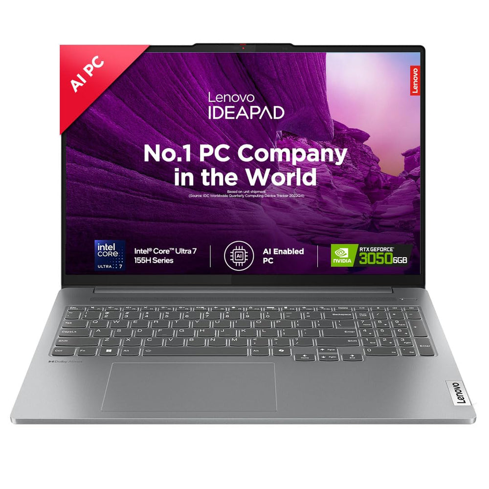 Lenovo IdeaPad Pro 5 Ultra 7 155H AI Laptop 16 Inch 2K OLED RTX 3050 6GB Win11 Gray