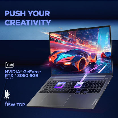 Lenovo IdeaPad Pro 5 Intel Core Ultra 7 155H Built-in AI 16" (40.6cm) 2K OLED 400Nits 120Hz Laptop (16GB/1TB SSD/NVIDIA RTX 3050 6GB/Win11/MSO 21/FHD+IR Camera/1Yr ADP Free/Grey/1.9Kg), 83D4002NIN 