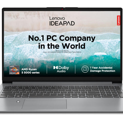 Lenovo IdeaPad Slim 1, AMD Ryzen 5 5500U, 16GB RAM, 512GB SSD, HD, 15.6", Windows 11 Home, MS Office 21, Cloud Grey, 1.61Kg, 82R400ERIN, Integrated AMD Graphics, 1Yr ADP Free, Thin and Light Laptop 