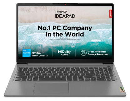 Lenovo IdeaPad Slim 3 Intel Core i3 12th Gen 15.6 inch (39.62cm) FHD Thin & Light Laptop (8GB/512GB SSD/Windows 11/Office 2021/3months Game Pass/Arctic Grey/1.63Kg), 82RK00VWIN 