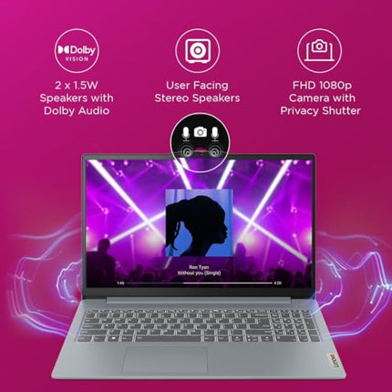 Lenovo IdeaPad Slim 3 12th Gen Intel Core i5-12450H 15.6 inch (39.6cm) FHD Laptop (16GB RAM/512GB SSD/Windows 11/Office Home 2024/1Yr ADP Free/Grey/1.62Kg), 83ER00KPIN/83ER00KRIN 