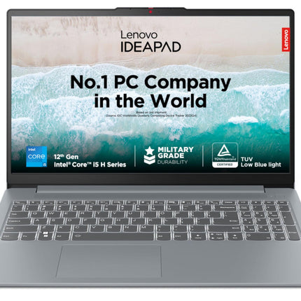 Lenovo IdeaPad Slim 3, 12th Gen Intel Core i5-12450H (16GB LPDDR5, 512GB SSD), Anti-glare, FHD 15.6"(39.6cm), Win 11, Office Home 2024, Arctic Grey, 1.62Kg, 83ER00MDIN, Thin & Light, Backlit KB Laptop 