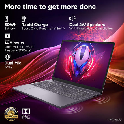 Lenovo IdeaPad Slim 3 13th Gen Intel Core i5-13420H 15.3"(38.8cm) WUXGA IPS Laptop(16GB RAM/512GB SSD/Win 11/Office Home 2024/Backlit/1Yr ADP Free/Top Metal Cover & IR Camera/Grey/1.6Kg), 83K100CGIN 
