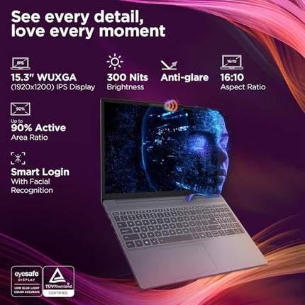 Lenovo IdeaPad Slim 3 13th Gen Intel Core i5-13420H 15.3"(38.8cm) WUXGA IPS Laptop(16GB RAM/512GB SSD/Win 11/Office Home 2024/Backlit/1Yr ADP Free/Top Metal Cover & IR Camera/Grey/1.6Kg), 83K100CGIN 