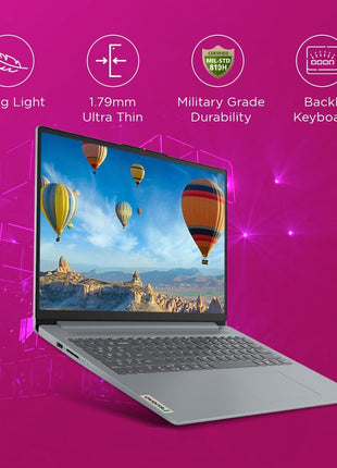 Lenovo IdeaPad Slim 3 12th Gen Intel Core i5-12450H 15.6 inch (39.6cm) FHD Laptop (16GB RAM/512GB SSD/Windows 11/Office Home 2024/1Yr ADP Free/Grey/1.62Kg), 83ER00KPIN/83ER00KRIN 