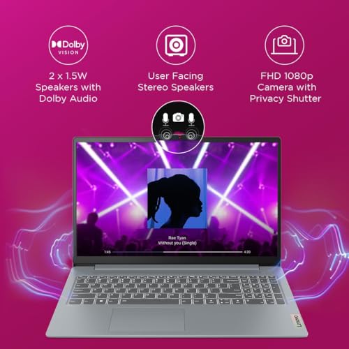 Lenovo IdeaPad Slim 3 12th Gen Intel Core i5-12450H 15.6 inch (39.6cm) FHD Laptop (16GB RAM/512GB SSD/Windows 11/Office Home 2024/1Yr ADP Free/Grey/1.62Kg), 83ER00KPIN/83ER00KRIN 