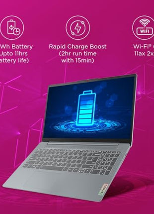 Lenovo IdeaPad Slim 3 12th Gen Intel Core i5-12450H 15.6 inch (39.6cm) FHD Laptop (16GB RAM/512GB SSD/Windows 11/Office Home 2024/1Yr ADP Free/Grey/1.62Kg), 83ER00KPIN/83ER00KRIN 