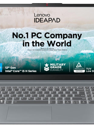 Lenovo IdeaPad Slim 3, 12th Gen Intel Core i5-12450H (16GB LPDDR5, 512GB SSD), Anti-glare, FHD 15.6"(39.6cm), Win 11, Office Home 2024, Arctic Grey, 1.62Kg, 83ER00MDIN, Thin & Light, Backlit KB Laptop 