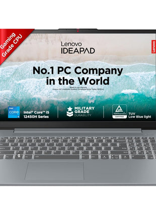 Lenovo IdeaPad Slim 3, Intel Core i5-12450H, 12th Gen, 16GB RAM, 512GB SSD, FHD IPS, 15.6"/39.6cm, Windows 11, MSOffice 21, Grey, 1.6Kg, 83ER008DIN, Intel UHD Graphics, Backlit KB,1 Yr ADP Free Laptop 