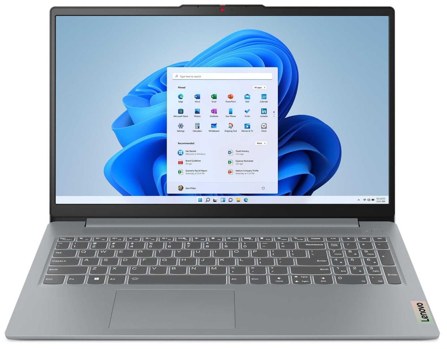 Lenovo IdeaPad Slim 3, Intel Core i5-12450H, 12th Gen, 16GB RAM, 512GB SSD, FHD IPS, 15.6"/39.6cm, Windows 11, MSOffice 21, Grey, 1.6Kg, 83ER008DIN, Intel UHD Graphics, Backlit KB,1 Yr ADP Free Laptop 